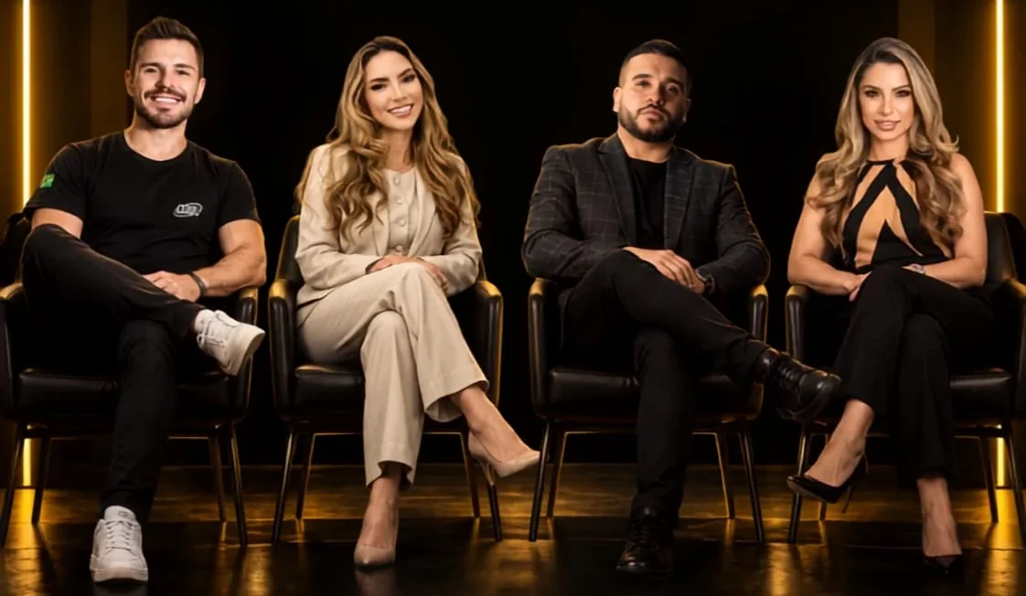 Tiago Froza, Ana Bessegatto, Lucas Andrade e Dayani Arenza, lado a lado nas quatro cadeiras do IDEA Expert